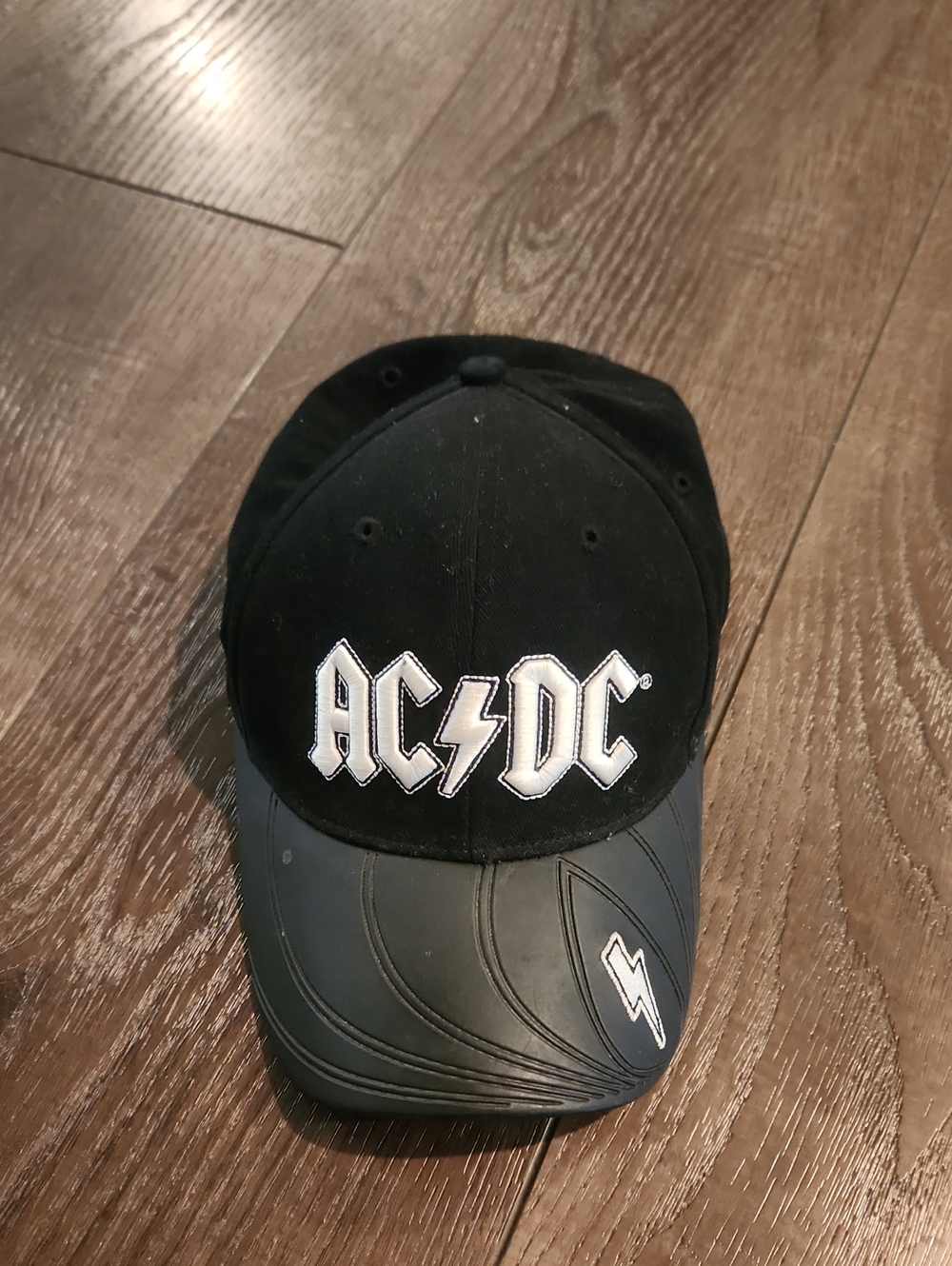 AC/DC Black and Gray Logo Baseball Hat